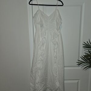 H&M White Maxi Dress with Ruffles